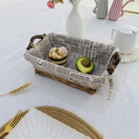 Vente en gros, corbeille à fruits tressée en osier, plateau, corbeille à pain en copeaux de bois, rangement de paniers cadeaux personnalisés faits à la main