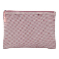 Sac de rangement multi-compartiments en maille de polyester recyclé avec double fermeture éclair, organisateur polyvalent pour la maison, les voyages, les articles de toilette et le maquillage