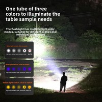 Linterna de Alta Potencia para Exteriores, Ultra Brillante, de Largo Alcance, Portátil, con Tres Láseres Independientes