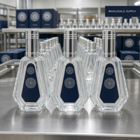 Flacon de parfum vide personnalisé en verre 50 ml avec bouchon doré, flacon pulvérisateur de luxe rechargeable, vente en gros, logo personnalisé