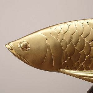 Adorno de Pez Dragón Dorado de Resina, Decoración Feng Shui para Sala de Estar, Oficina, Decoración del Hogar - Product Image 2