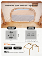 Tente de camping gonflable 7.5 ㎡   Tente familiale double couche imperméable et coupe-vent, installation rapide, portable, pour camping et glamping en plein air