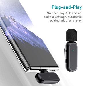 Microphone Lavalier sans fil 2.4G pour enregistrement Audio/vidéo/<span class=keywords><strong>YouTube</strong></span>/<span class=keywords><strong>TIK</strong></span> <span class=keywords><strong>Tok</strong></span>/Interview/Vlog - Product Image 3