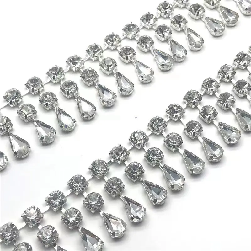 Honor of crystal Wholesale Factory Gold and Silver Color Bags Black White Rhinestone Plastic Trim Crystal for Cloth S132