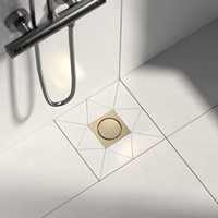 Drain de salle de bain Drain de sol en laiton Drain carré dissimulé en acier inoxydable universel avec couvercle amovible