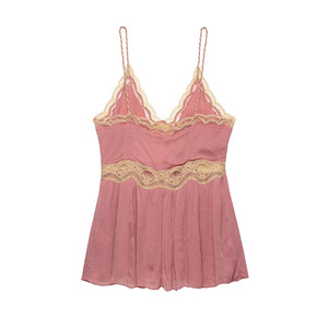 ZATRHMBM Novedades Verano 2026: Elegante Camisola <span class=keywords><strong>Estilo</strong></span> Bralette <span class=keywords><strong>con</strong></span> Encaje, Cuello en V Retro, Sin Mangas, Top Casual para Mujer - Product Image 2