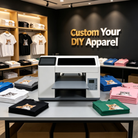 Imprimante numérique pour t-shirts Reeleyin à faible coût d'encre, format A3, impression automatique, scanner le code QR pour imprimer des vêtements, imprimantes DTG