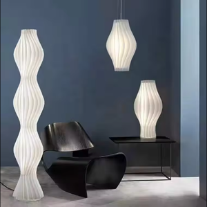 Supply New Design Hotel <b>Bedside</b> <b>Cheap</b> Nordic Modern <b>White</b> Pleated Grass Skirt Tricolour LED <b>Table</b> Lamp - Product Image 6