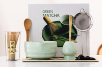 Ensemble de bols à matcha de luxe traditionnels avec fouet et spatule en céramique pour café et thé