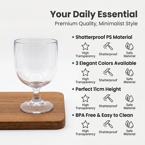 Copa de Brandy de Plástico PS Irrompible, Copa de Vino de Tallo Corto, Copa de <span class=keywords><strong>Whisky</strong></span> Reutilizable para Bar, Bodas, Fiestas, Picnic - Product Image 3