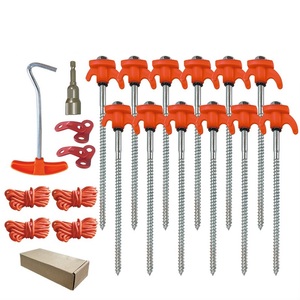 Piquets de tente en acier trempé avec étui de transport, conception à visser avec embout hexagonal, marteaux pratiques pour le camping en extérieur - Product Image 5