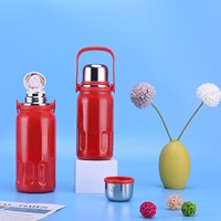 Bouteille isotherme à double paroi en acier inoxydable avec infuseur à thé, poignée de transport et couvercle anti-fuite – Idéale pour le café, le thé, les voyages et le quotidien