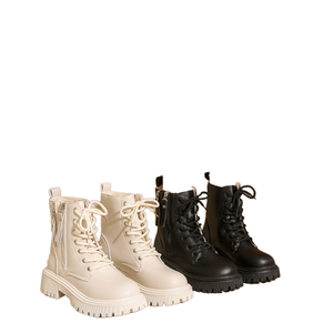 2026 Winter New British Style Thick-Soled Short for <b>Boots</b> Women Cross-Border French Versatile Belt Zip Mesh Upper <b>Moto</b> Biker - Product Image 1