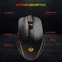 MEETION MT-GM23 Mouse Gaming Profesional dengan Lampu RGB, DPI Adjustable, Kabel, 12800 DPI, USB Optik untuk Laptop dan Komputer PC