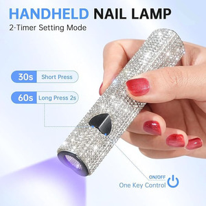 Lampe à ongles UV LED portable avec strass, appareil de séchage de vernis gel, rechargeable sans fil pour la maison et le salon - Product Image 1