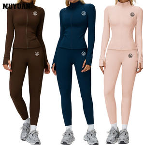 Set Giacca e Leggings in Nylon Spandex da Donna, Abbigliamento Termico Invernale ad Asciugatura Rapida per Corsa, Palestra e Sport all'Aperto - Product Image 1