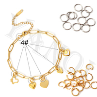 Connecteurs anneaux ouverts pour la fabrication de bijoux DIY, accessoires pour bracelets et colliers, anneaux de jonction en acier inoxydable plaqué or