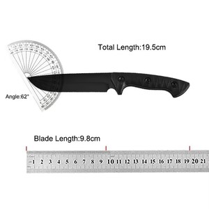 Coltello da Sopravvivenza Tattico con Manico in Plastica Nera di Grandi Dimensioni, Coltello Bowie per Caccia e Attività all'Aperto - Product Image 6