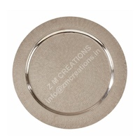 Assiette de Présentation Luxe 33CM/13inch en Aluminium Poli Or Rose Écologique – Vente en Gros, Offre Spéciale, Assiettes Biodégradables