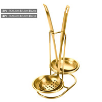 Cuillères de service dorées en acier inoxydable double pour buffet, restauration et plats chauds