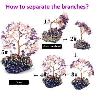 Wholesale Natural Healing Crystal Stones <b>Tree</b> Titanium Aura Cluster Base Crystal Money <b>Tree</b> for Ornaments - Product Image 2