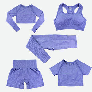 Bra aktif olahraga wanita, pakaian olahraga Yoga Set tanpa kelim, Legging Push up, Bra aktif, pakaian olahraga, atasan Crop lari, pakaian olahraga Gym - Product Image 6