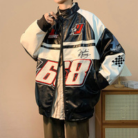 Blouson de moto homme 2026 style hip-hop coupe ample brodé coupe-vent col montant pour l'hiver, idéal pour le cyclisme, service OEM