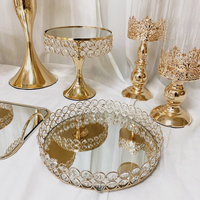 Ensemble de présentoirs à dessert en métal de style européen de luxe, 10 pièces, écologiques, pour support à gâteau de mariage, plateau à pâtisserie, décoration de thé