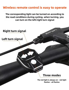 Feu arrière de vélo avec clignotants, télécommande, <span class=keywords><strong>indicateur</strong></span> de <span class=keywords><strong>direction</strong></span>, LED, rechargeable par USB, avec klaxon pour VTT - Product Image 6
