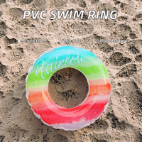 Nouveau design Anneau de bain gonflable en PVC pliable et écologique pour femmes Dispositif flottant de style beignet confortable pour l'eau de baignade