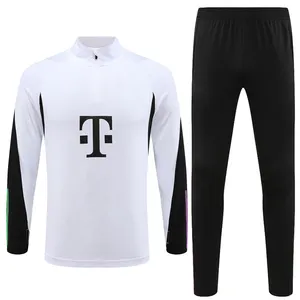 Setelan pakaian sepak bola Jerman, mantel pakaian sepak bola lengan panjang, setelan olahraga klub sepak bola pria, Jaket Latihan warna putih Muni, pakaian olahraga terbaru