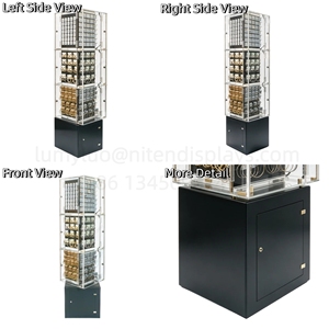 Metal Acrylic Freestanding Jewelry <b>Display</b> <b>Rack</b> Rotating Lockable Showcase With Storage Cabinet For Earring Bracelet Retail - Product Image 4