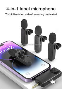 Dispositivo receptor de micrófono Lavalier inalámbrico H20 <span class=keywords><strong>One</strong></span> Drag Four incorporado DSP reducción activa de ruido Micrófono de solapa 4 en 1 - Product Image 6