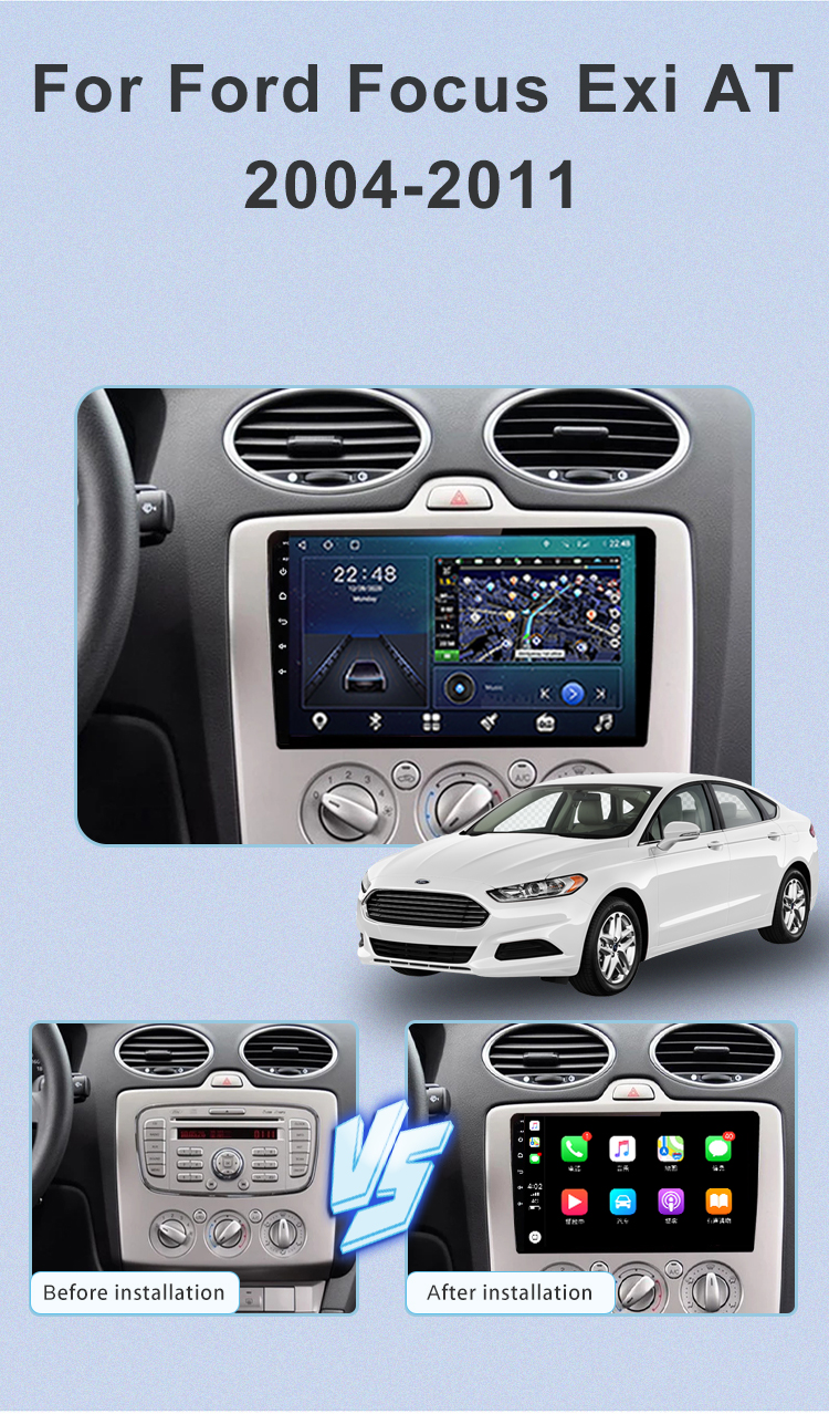 9 Inch Android Car Player For Ford Focus Exi AT 2004 2005 2006 2007 2008 2009 2010 2011 GPS Navigation Radio multimedia