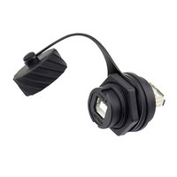 Adaptateur de montage sur panneau industriel Lshitech, contacts en cuivre, connecteur étanche en nylon pour la communication de données/l'automobile/l'électricité