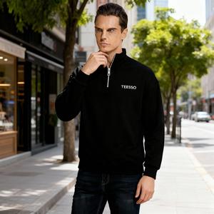 品牌品质大件商品全面检测休闲美式厚重黑色长袖字母防皱男士宽松衬衫 - Product Image 1