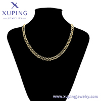 X000910002 Collier pour homme Xuping Jewelry plaqué or 14K, chaîne cubaine Hip Hop Rapper, style unique et tendance