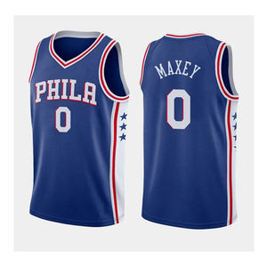Nouveaux maillots de basket-ball respirants de haute qualité de Philadelphie avec logo en relief, maillots personnalisés à manches courtes - Product Image 3