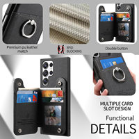 PU-Leder Magnetische Brieftaschen-Hülle mit Ringständer für Samsung Galaxy S25 S24 Ultra Flip Handyhülle