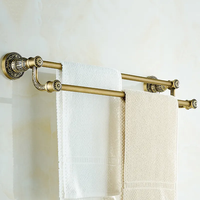 WANFAN porte-serviettes moderne de luxe mural antique porte-serviettes en laiton étagères de salle de bain avec 2 porte-serviettes accessoire de salle de bain