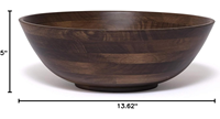 Premium grote houten schaal, sterke decoratieve walnoot houten salade schaal voor KitchenAid