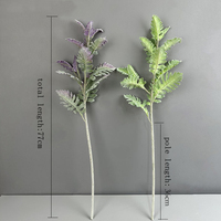 Fleurs artificielles floquées effet réaliste Dusty Miller en gros pour la décoration intérieure et paysagère