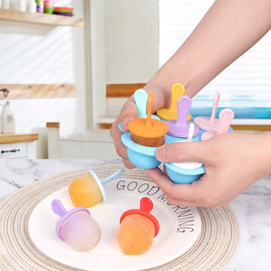 Silicone Popsicle Molds 7 Cavity Ice Cream Mold <b>Set</b> For <b>Kids</b> DIY Frozen Treats Colorful Flexible Mold With Lid - Product Image 2