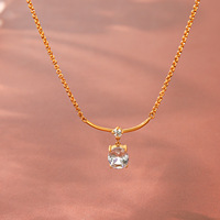 Collier pendentif ovale en zircon pour femme, en acier inoxydable, inaltérable, bijoux de mode pour le quotidien