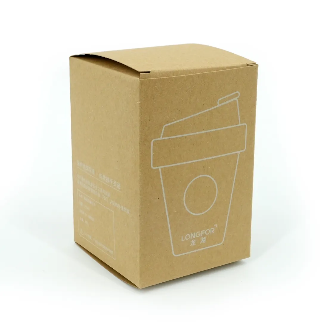 Cartón de embalaje de papel Kraft reciclable, caja de cartón de impresión de logotipo simple, precio de fábrica de alta calidad