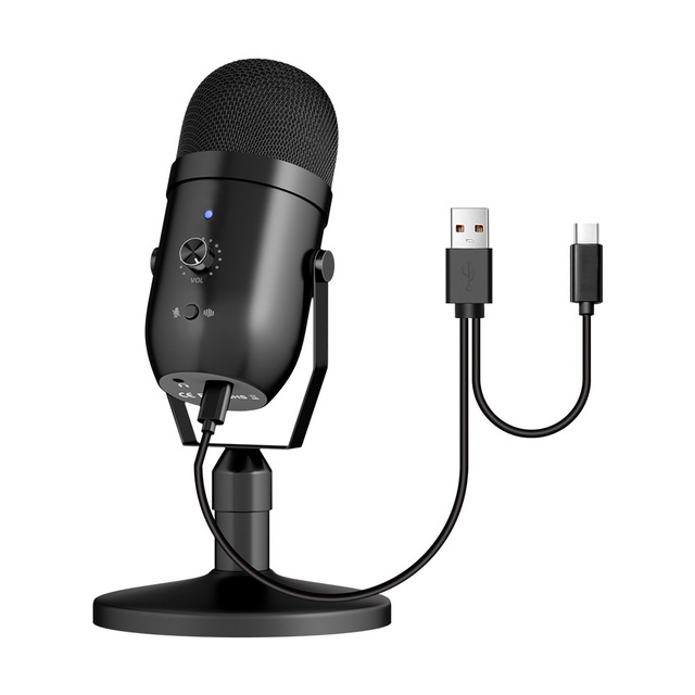 USB Condenser Microphone for PC/PS4 Gaming Live Streaming Recording Noise Reduction Type-C