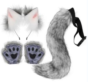 Serre-tête en peluche simulée avec oreilles de renard, queue d'animal, accessoires de cosplay pour cadeaux d'Halloween - Product Image 3