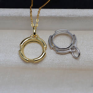 Wenchi Ensemble d'accessoires DIY en argent S925, modèle artisanal plaqué, pour pendentif et support de boucle d'oreille, avec base plate vide en nacre de cheval et perle de 10,5 mm - Product Image 4