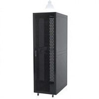 Rak Server 19 Inch untuk Peralatan Pusat Data Kapasitas 42U 800x1200mm Baja SPCC Lapisan Powder Coating Perlindungan IP20 Kaca Tempered