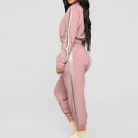 MEGO Sports Wanita Ukuran Besar Setelan Olahraga Fitness Anti-Bakteri Bernapas Crop Hoodie 2-Piece Tracksuit Joggers Custom Print